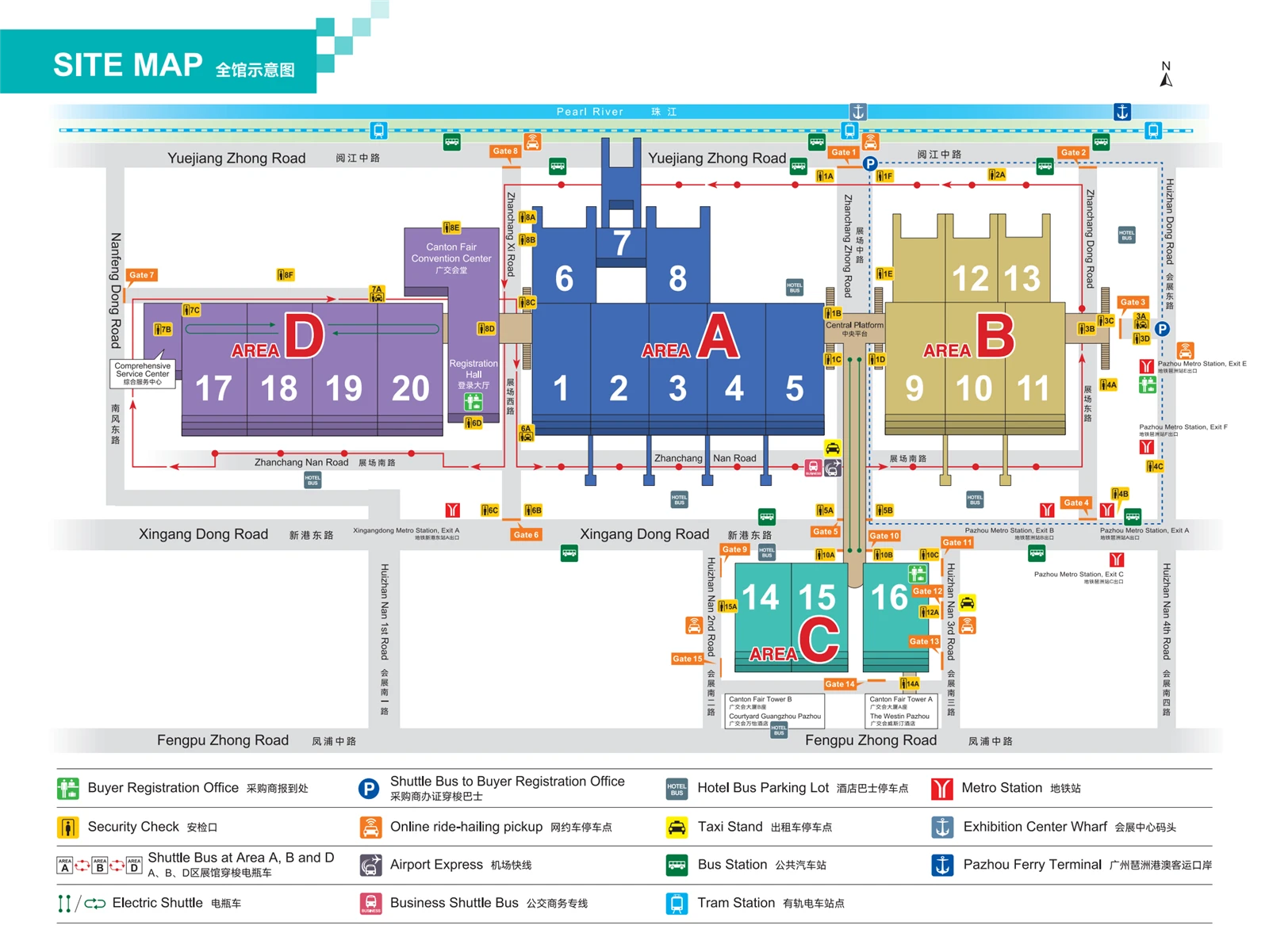 Map of the Canton Fair Complex Map of the Canton Fair Complex